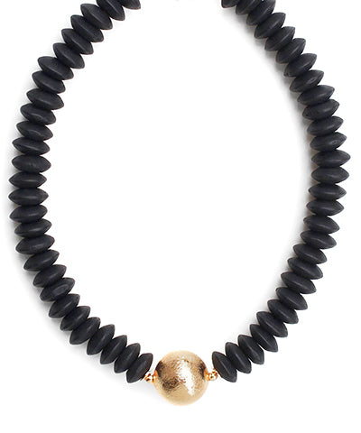 Black Wooden Bead Choker