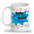Blue Awesome Auntie 15 oz indigenous art mug by North of Fifty Indigenous Boutique Canada