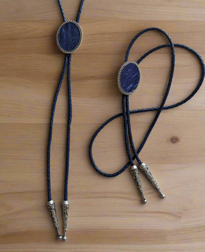 Blue Carp Leather Bolo by Namgis artist Jonathan Whonnock indigenous art gift by Johnathan Whonnock Canada