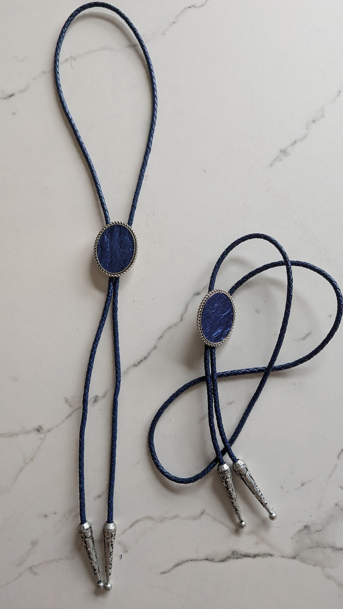Blue Carp Leather Bolo by Namgis artist Jonathan Whonnock indigenous art gift by Johnathan Whonnock Canada