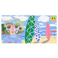 Boardwalk Babe Beach Towel
