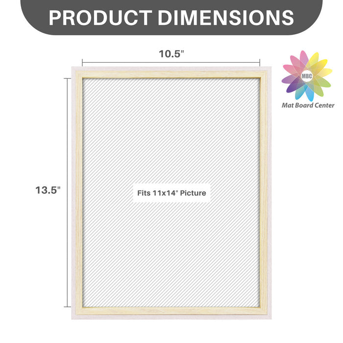 BOGO Pack of 12, 11x14 White/Natural Picture Frame with Real Glass