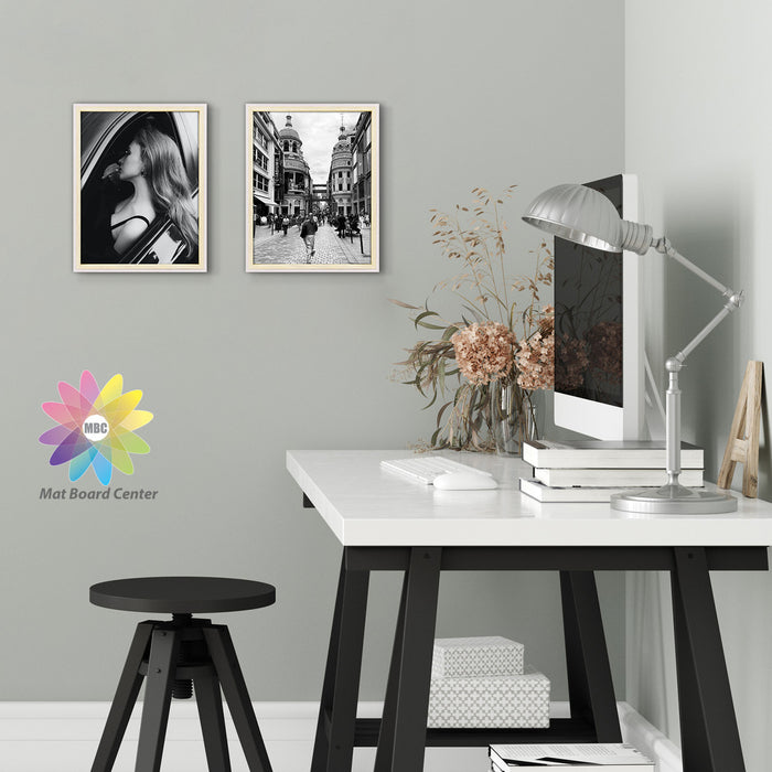 BOGO Pack of 12, 11x14 White/Natural Picture Frame with Real Glass