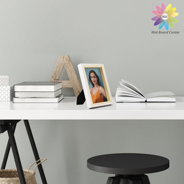 BOGO Pack of 12, 5x7 White/Beige Picture Frame with Real Glass