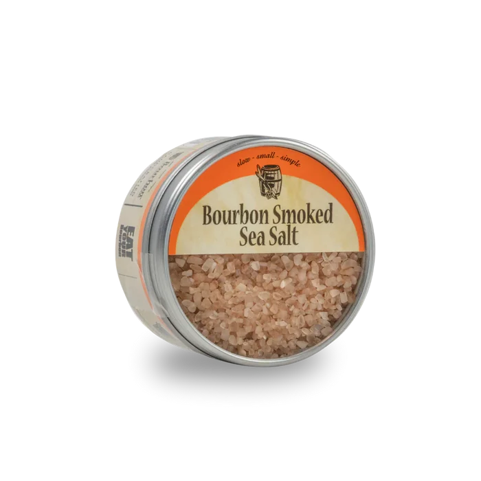 Bourbon Smoked Sea Salt container on a white background