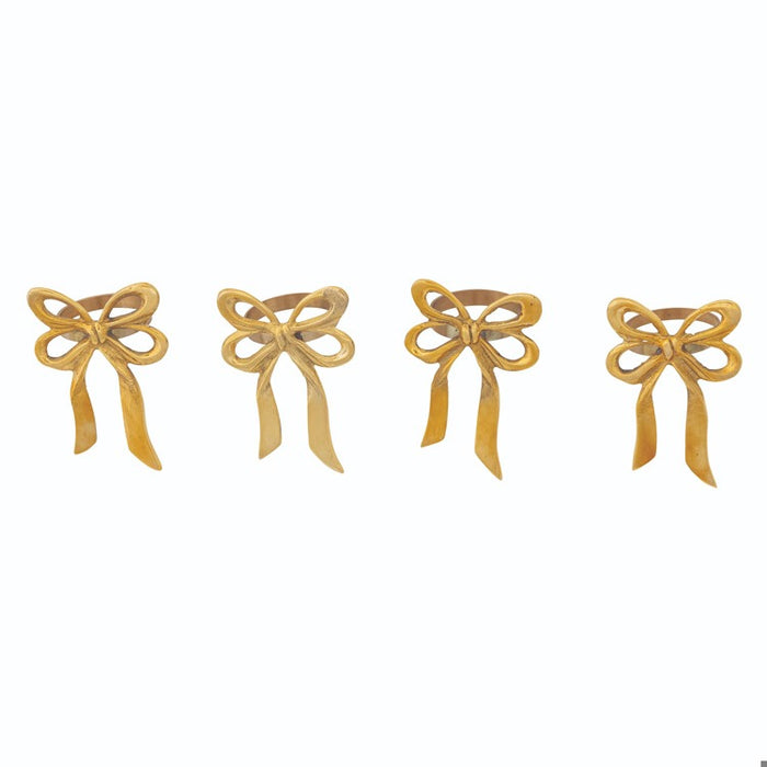 Brass Bow Napkin Rings | Set of 4