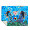 Breath of Life Faux Rabbit indigenous art blanket by Leah Dorion Canada