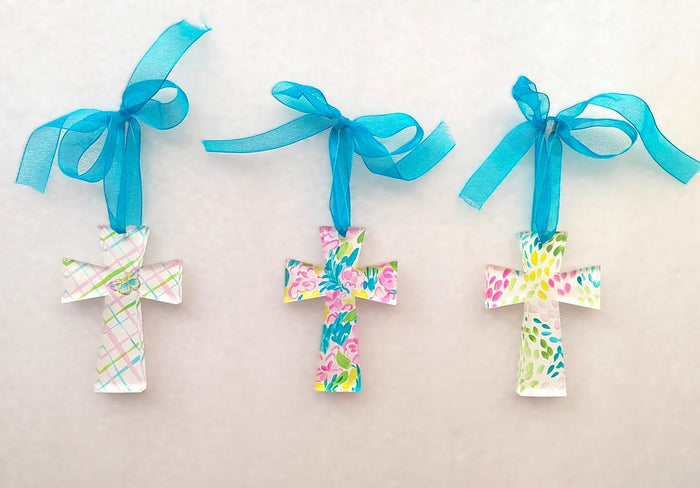 Brights Cutout Acrylic Cross Ornament, 3"x4"