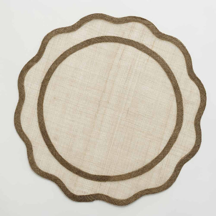 Brown Scalloped Woven Placemat | Set of 4