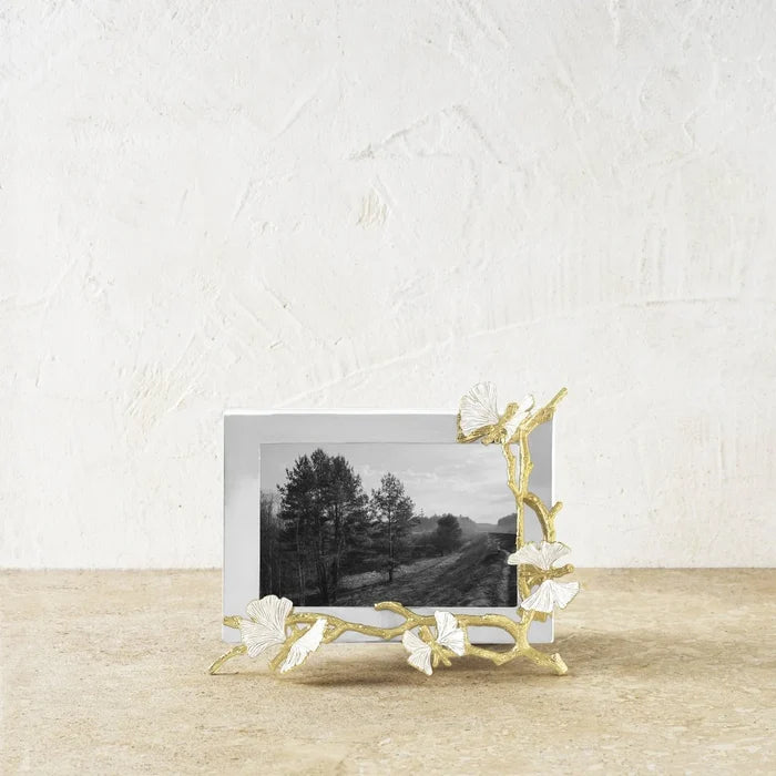 Butterfly Ginkgo Gold Reflective 4x6 Frame