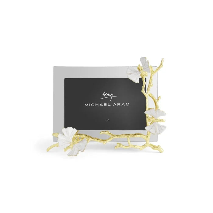 Butterfly Ginkgo Gold Reflective 4x6 Frame