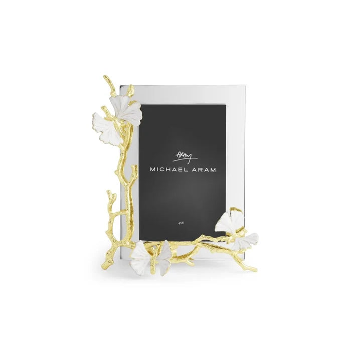 Butterfly Ginkgo Gold Reflective 4x6 Frame
