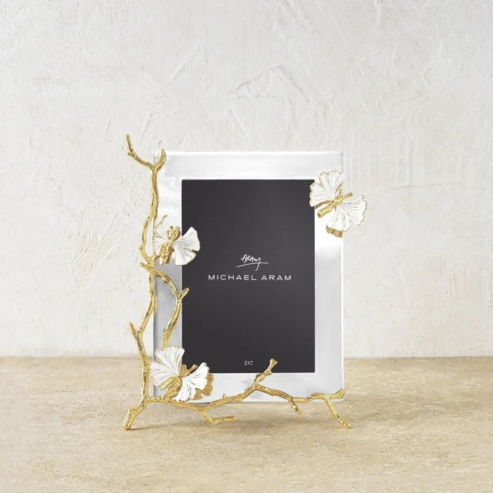 Butterfly Ginkgo Gold Reflective 5x7 Frame