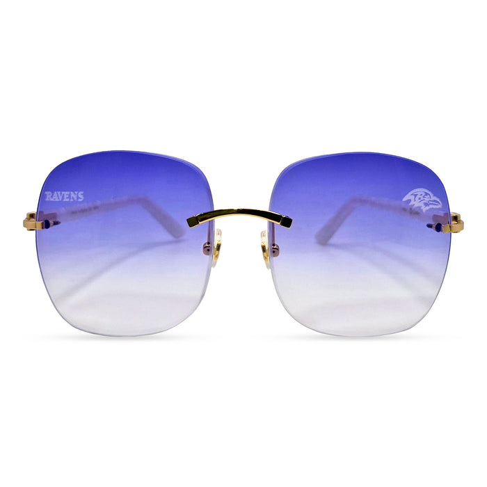 C Decor "Baltimore Ravens" - Gold White Composite Marbles Sunglasses w/ Custom Violet Onyx Lenses (2025)