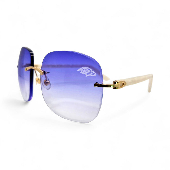 C Decor "Baltimore Ravens" - Gold White Composite Marbles Sunglasses w/ Custom Violet Onyx Lenses (2025)
