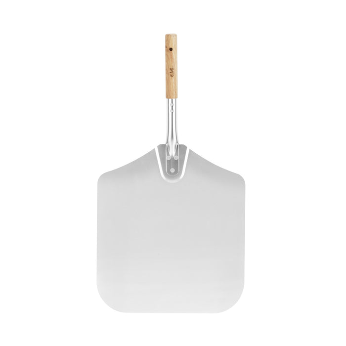 CAC China PPLA-1416A Pizza Peel Aluminum with Wood Handle 14-inchesx16-inches 26-inches Overall Length