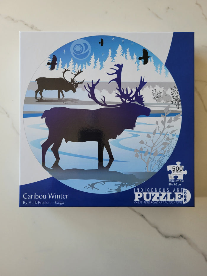 Caribou Winter indigenous puzzle by Mark Preston Canada