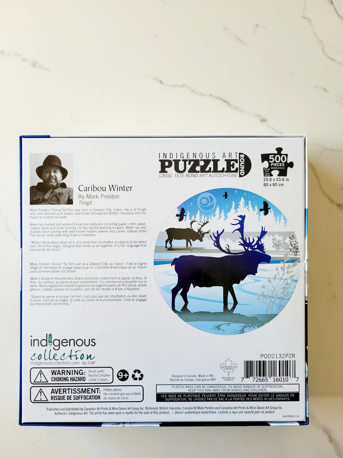 Caribou Winter indigenous puzzle by Mark Preston Canada