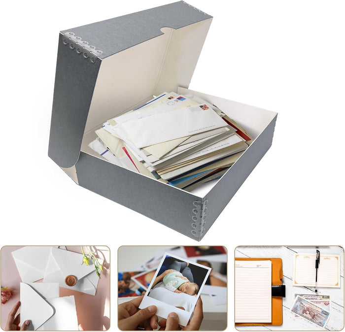 Clamshell Archival Folio Storage Box, Gray, 3 Inches Deep