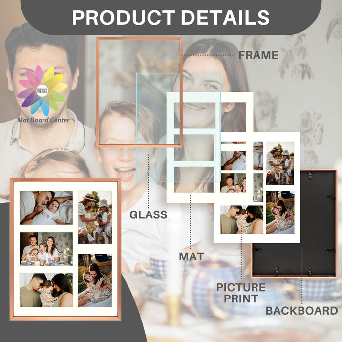 Clearance 11x14 Aluminum Collage Picture Frame for Five 4x6 Photos (6 Pcs per Box)