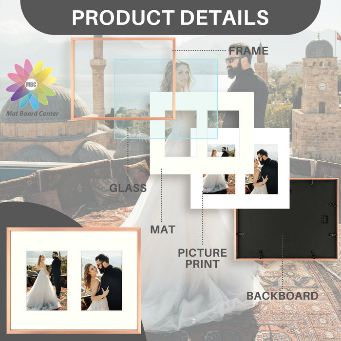 Clearance 11x14 Aluminum Collage Picture Frame for Two 5x7 Photos (6 Pcs per Box)