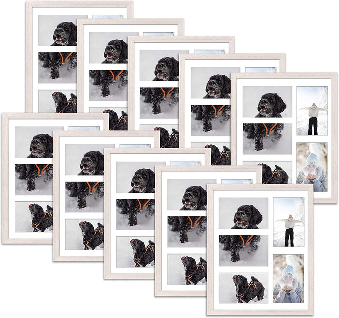 Clearance 11x14 Collage Picture Frames for Five 4x6 Pictures Wood Frame(10 Pcs per Box) Distressed White
