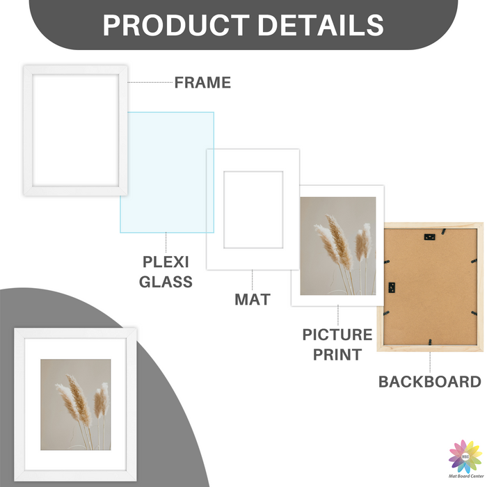 Clearance 11x14 Frame for 8x10 Picture Wood, Smooth Finish (10 Pcs per Box)