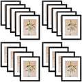 Clearance 11x14 Picture Frame for 8x10 Photo with White Mat and Plexiglass (18 Pcs Per Box) Black