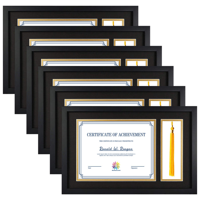 Clearance 11x17.5 Frame for 8.5x11 Picture Black Wood, Solid Smooth (6 Pcs per Box)
