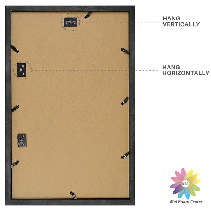 Clearance 11x17.5 Frame for 8.5x11 Picture Black Wood, Solid Smooth (6 Pcs per Box)