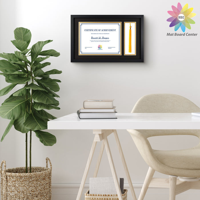 Clearance 11x17.5 Frame for 8.5x11 Picture Black Wood, Solid Smooth (6 Pcs per Box)