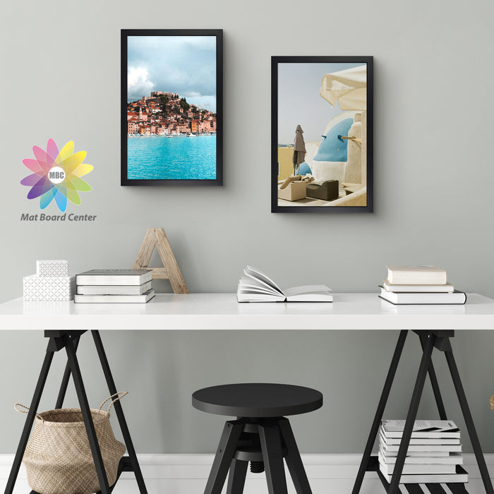 Clearance 11x17.5 Frame for 8.5x11 Picture Black Wood, Solid Smooth (6 Pcs per Box)