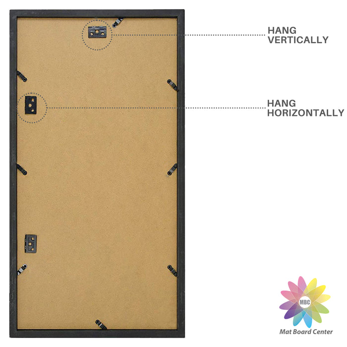 Clearance 11x22 Frame for 8.5x11 and 4x6 Picture Black Wood, Solid Smooth (6 Pcs per Box)