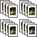 Clearance 12x16 Picture Frame for 8.5x11 Photo with White Mat and Plexiglass (16 Pcs per Box) Black