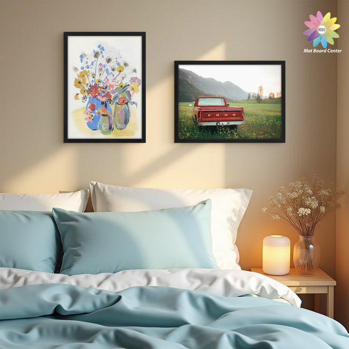 Clearance 12x16 Picture Frame for 8.5x11 Photo with White Mat and Plexiglass (16 Pcs per Box)