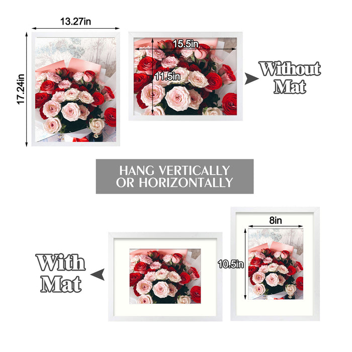 Clearance 12x16 Picture Frame for 8.5x11 Picture with Ivory Mat (8 Pcs per Box)