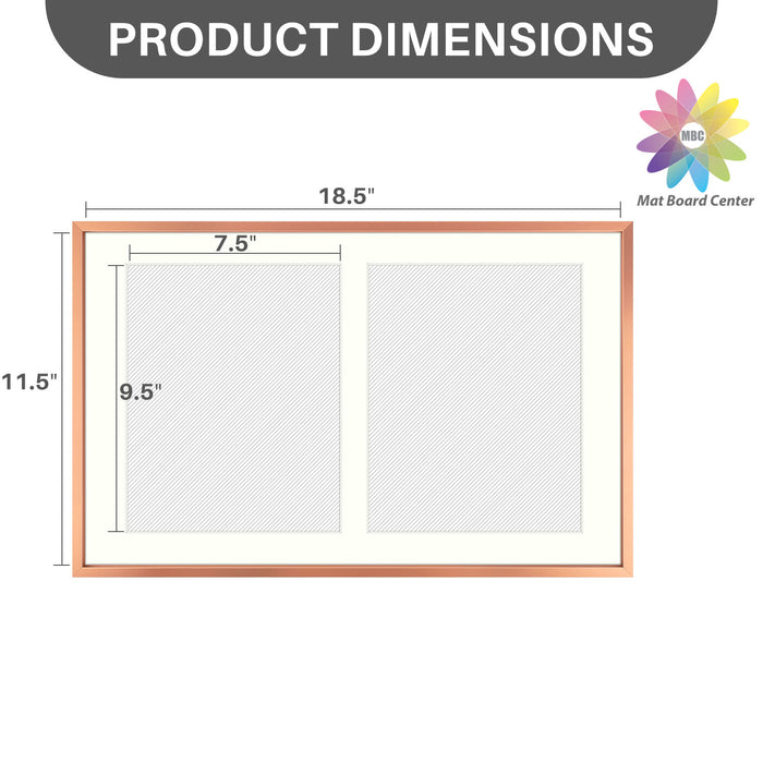 Clearance 12x19 Aluminum Collage Picture Frame for Two 8x10 Photos (6 Pcs per Box)