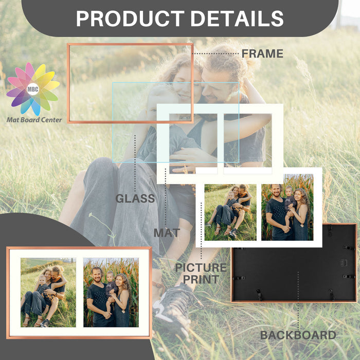 Clearance 12x19 Aluminum Collage Picture Frame for Two 8x10 Photos (6 Pcs per Box)