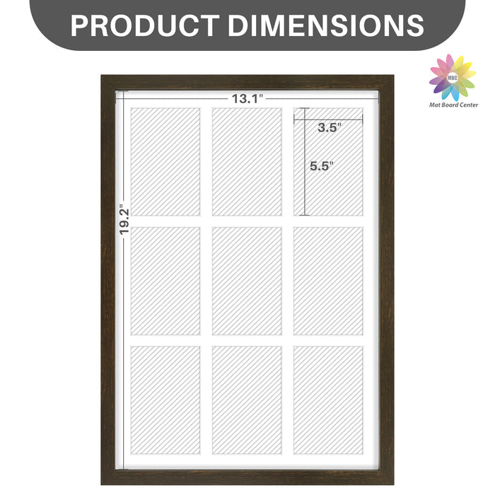 Clearance 13.6x19.7 Collage Photo Frame For Nine 4x6 Pictures With White Mat and Real Glass (8 Pcs Per Box)