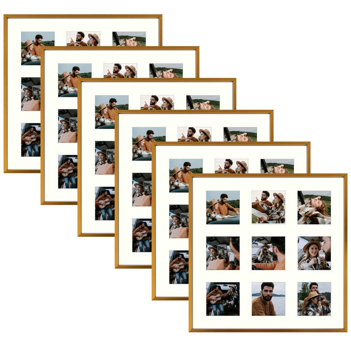 Clearance 16x16 Aluminum Collage Picture Frame for Nine 4x4 Photos (6 Pcs per Box) Bronze