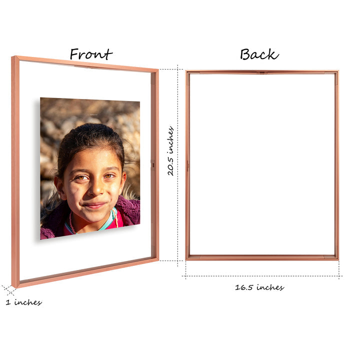 Clearance 16x20 Floating Frame For Any Size Photo Up to 16 by 20 Rose Gold (6 Pcs Per Box)