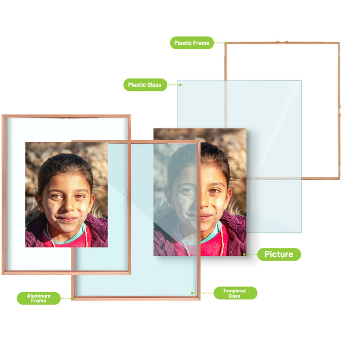 Clearance 16x20 Floating Frame For Any Size Photo Up to 16 by 20 Rose Gold (6 Pcs Per Box)