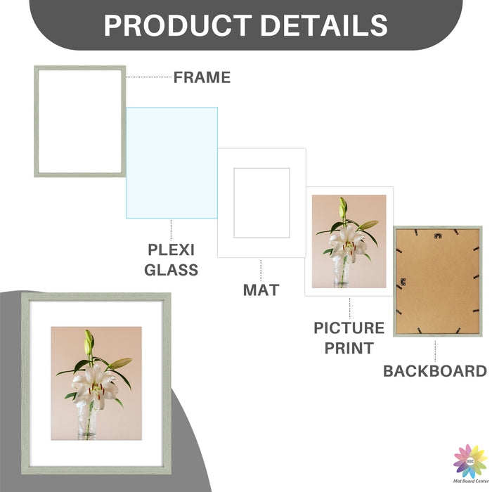 Clearance 16x20 Picture Frames for 11x14 Photo with White Mat and Plexiglass (12 Pcs Per Box)