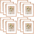 Clearance 16x20 Picture Frames with 11x14 Photo with White Mat and Plexiglass 12 Pack