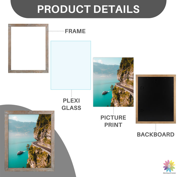 Clearance 16x20 Poster Frame with Plexiglass Rustic Grey (6 Pcs Per Box)