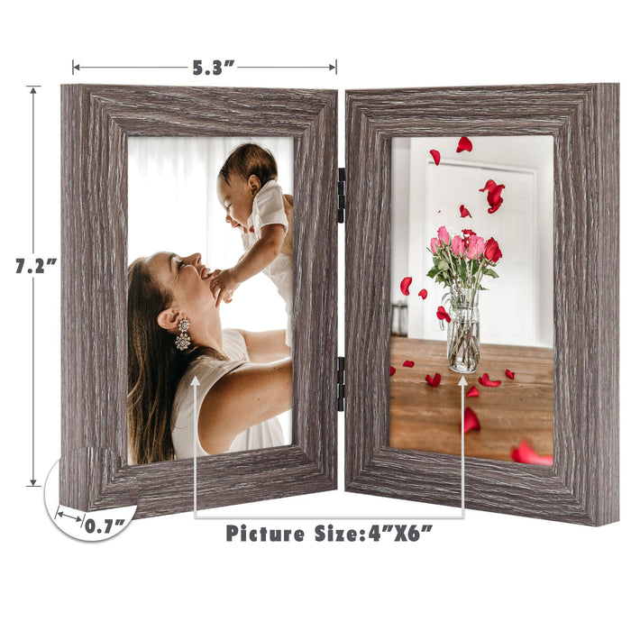 Clearance Double Picture Frame For 4x6 Photo Hinged Frames (10 Pcs Per Box)