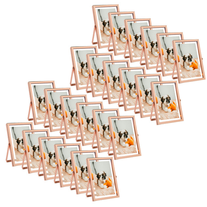 Clearance 4x6 Floating Frame Displays Any Size Photo up to 4 by 6 (24 Pcs Per Box) Rose Gold