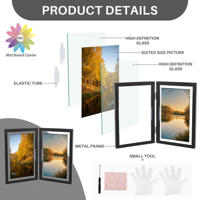 Clearance 4x6 Floating Frame, Double Hinged Metal Frame Displays Any Size Photo up to 4 by 6 (12 Pcs Per Box) (Copy)