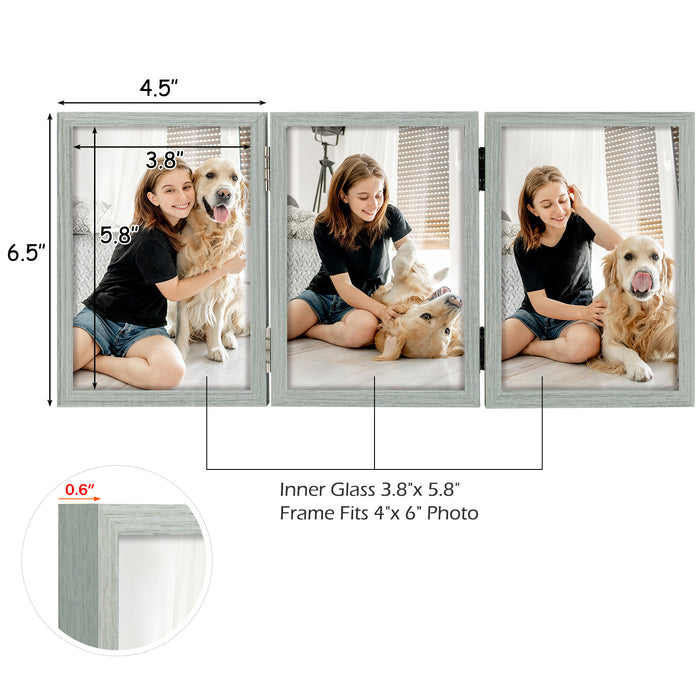 Clearance 4x6 Grey Three Picture Frame (8 Pcs Per Box)
