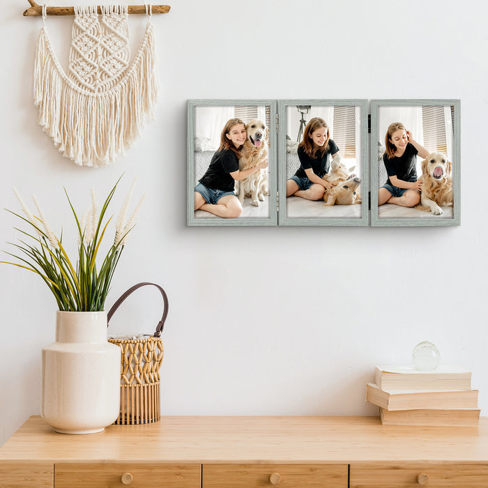 Clearance 4x6 Grey Three Picture Frame (8 Pcs Per Box)